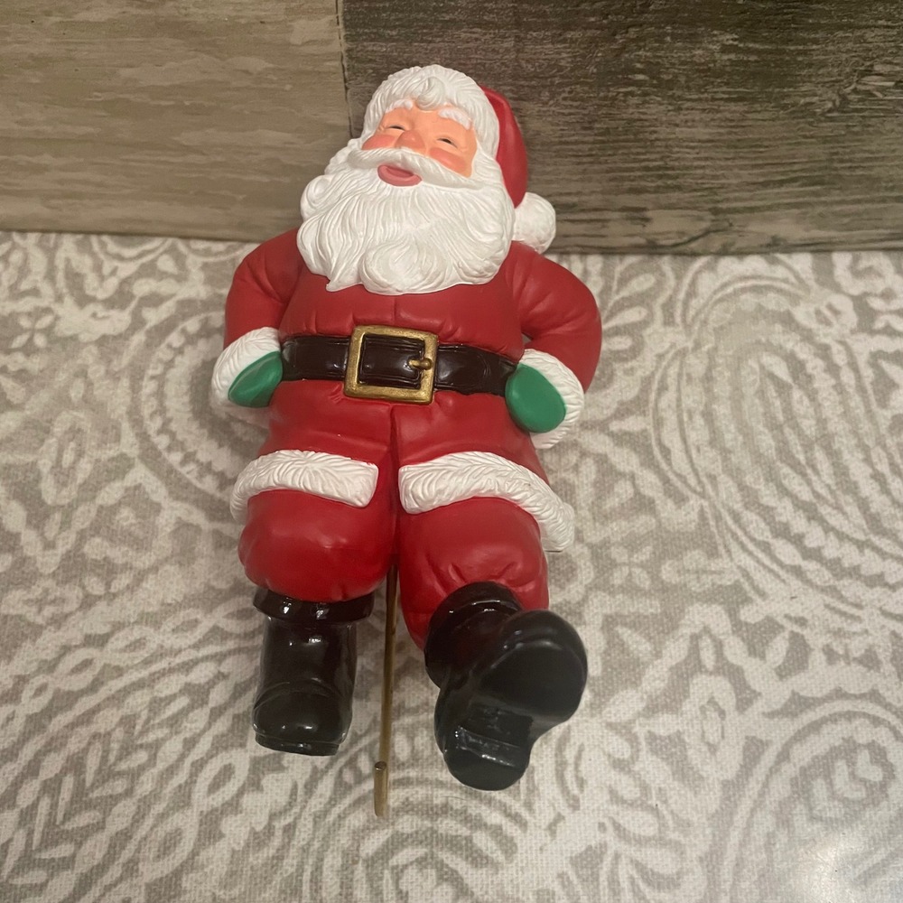 Vintage Santa Claus Christmas Ornament Figurine stocking Hanging Hook Decoration